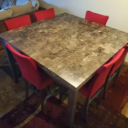 Marble Dining Table With 6 Chairs 