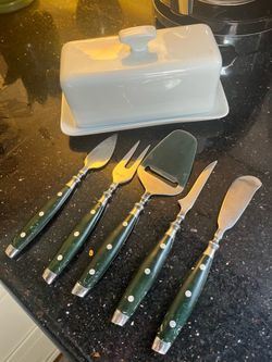 Vintage utensils and like new butter dish