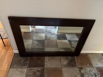 Large Wood-Framed Wall Mirror (32" x 46")