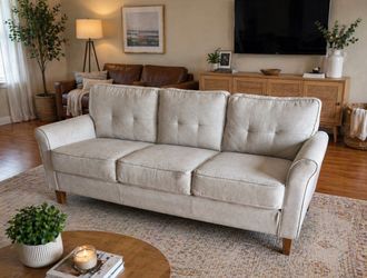 Modern light gray sofa / delivery set up 🚚