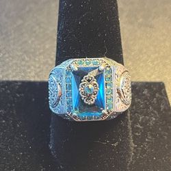 Sapphire And Silver Men’s Ring