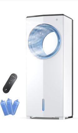  BRAND NEW FLOWBREEZE Portable Evaporative Air Cooler, 26.1” No Window, 3-Speed, 4 Modes, 7H Timer, Remote Control, 4 Ice Packs