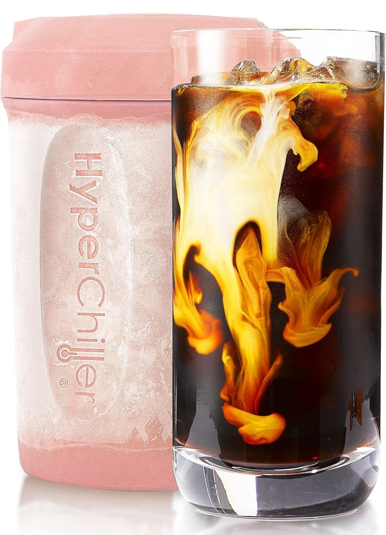 HyperChiller HC2RG Patented Iced Coffee/Beverage Cooler, NEW, IMPROVED,STRONGER AND MORE DURABLE! Ready in One Minute, Reusable for Iced Tea, Wine, Sp