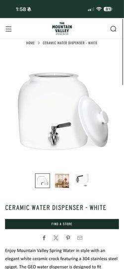 White water crock for 2.5 or 5 gal jug