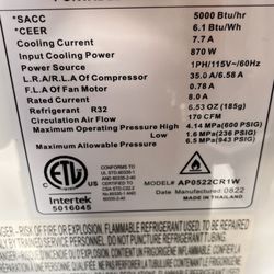 Hisense 5000-BTU DOE (115-Volt) White Vented Portable Air Conditioner with Remote