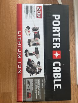 New PORTER CABLE 20-Volt 4 Tool Combo Kit, PCCK616L4 Includes- 1/2" 2-speed drill/driver, 5-1/2" circular saw, reciprocating saw ,  LED work light