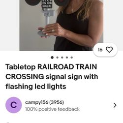 Tabletop Railroad Train Crossing Sign