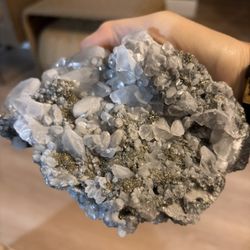 Calcite with marcasite from the Lynnwood Mine in Buffalo Iowa