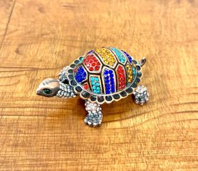 Multicolor Sparkling Crystal Turtle Trinket Box🐢 Please Read Description