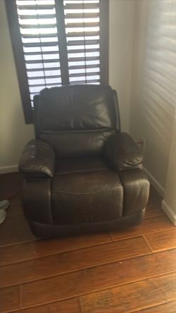 Dark Brown Leather Recliner Chair