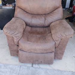 Brown Suede Recliner 