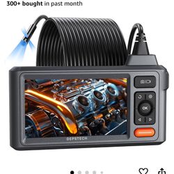 Triple Lens 1080P Endoscope Camera with Light, Audio Record, 5'' IPS Display
