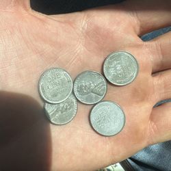 5 Steel Pennies 