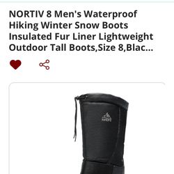 Snow Hiking Boots Fleece Lined Men’s Size 8