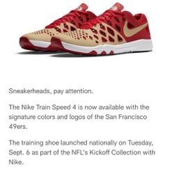   Limited Edition .. San Francisco 49ers  Nike Train Speed 4