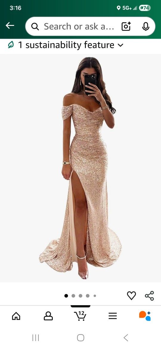 Rose Gold Sequin Formal Dress