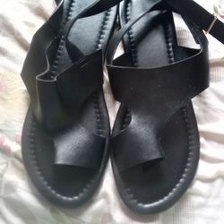 Gladiator black flats size 11 woman