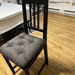 Black Wooden Chair With Cushion