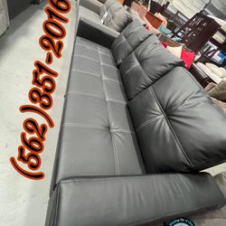 Black Leather Couch Sofa Convertible New Cama Bonita 