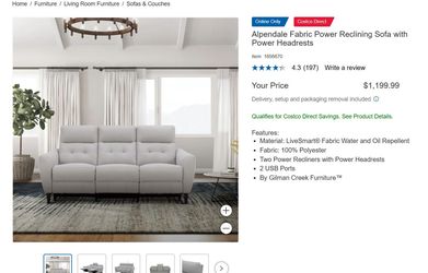 Alpendale Fabric Power Reclining Sofa