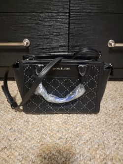 Michael Kors Black Micro Stud Satchel Handbag