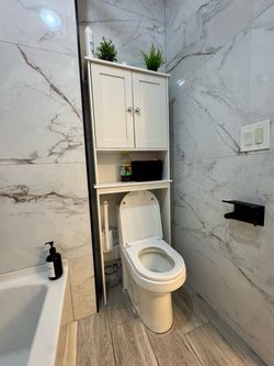 White Over-the-Toilet Storage Cabinet