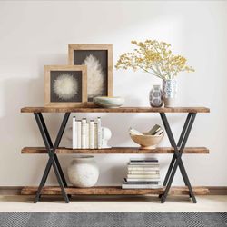 70.8" 3-Tier Console Table – Industrial Sofa Entryway Table with Storage