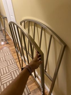 Twin size brushed nickel head and foot board