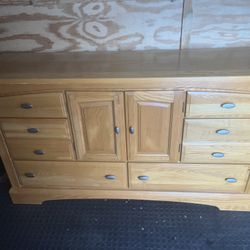 Dresser with mirror one nightstand