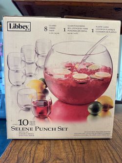 Libbey Selene 10-Piece Punch Bowl Set