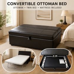 Convertible Ottoman Twin Bed with Mattress