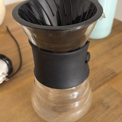 Pour over glass carafe