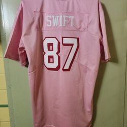 Women's Taylor Swift Pink #87 Jersey Shirt. 