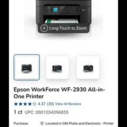 pseon workforce 2930 all in 1 printer it can print, fax and copy