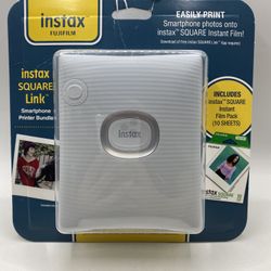 Fujifilm Instax Square Link Smartphone Printer Bundle White