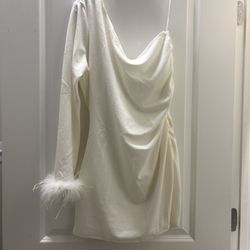 White one shoulder mini dress from Lulus