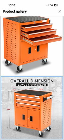 3-Drawer Rolling Tool Cabinet