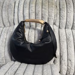 A New Day Black Hobo Bag w Gold Handle