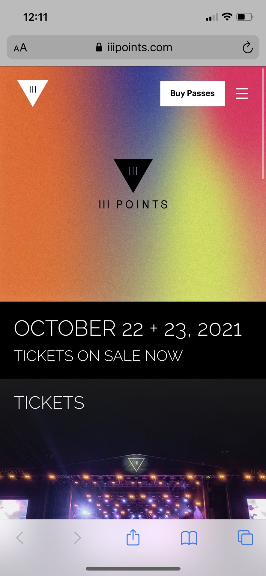 iii Points Music Festival Miami Saturday GA Pass For Sale