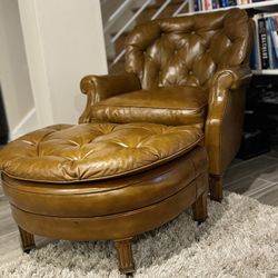  Leather Chair and Ottoman - Designer Series - save $2000!