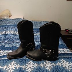 Mens 10 1/2 EW Leather Upper Cowboy Boots