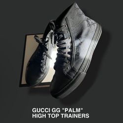 GUCCI “PALM” BLACK ON BLACK TRAINERS 