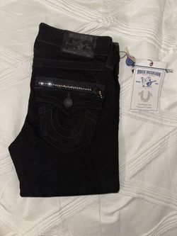 Women True Religion Skinny Jeans  Crystal Zipper  Size 25