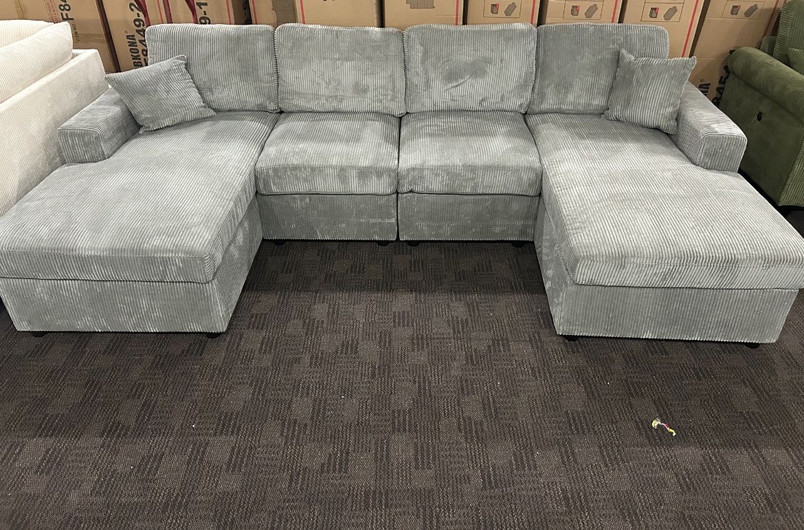 BLACK FRIDAY SALE! Gray Double Chaise Sectional 