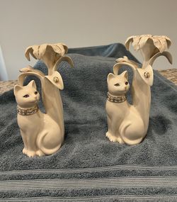 Lenox Cat Candle Holders