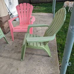 3 Plastic Adirondack Chairs 