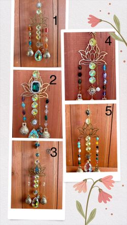 Lotus Crystal Suncatcher 5 Unique Designs Rainbow Hanging Energy Healing Decor