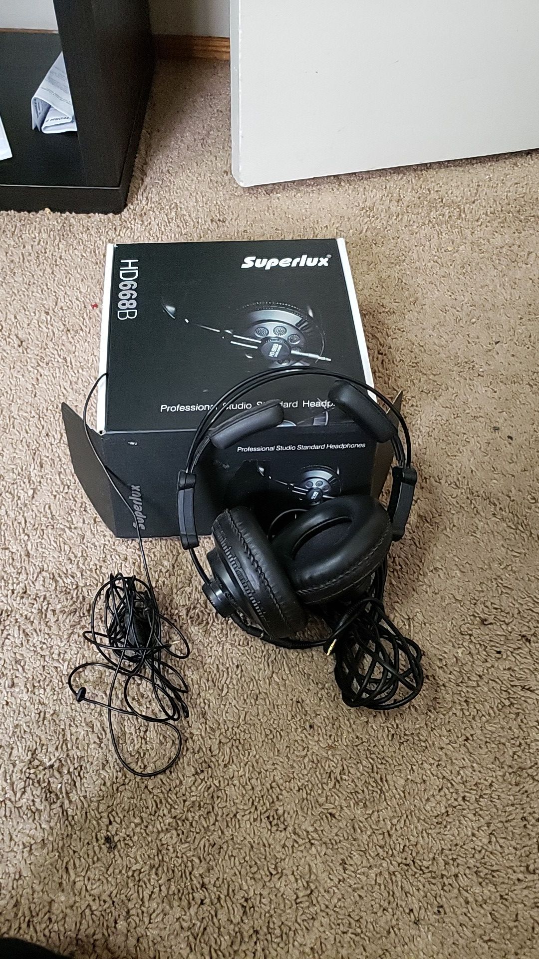 Superlux HD668B stereo headphones and Salman clip on mic