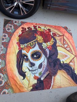 Day of the Dead Sugar Skull Tapestry