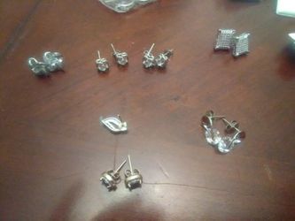 Silver and plated gold earrings